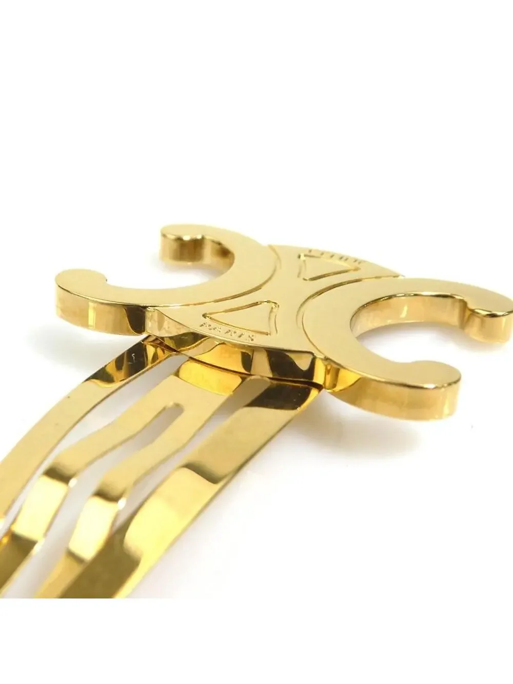 Auth Celine Triomphe Hair Clip Hairpin #308750C22B
